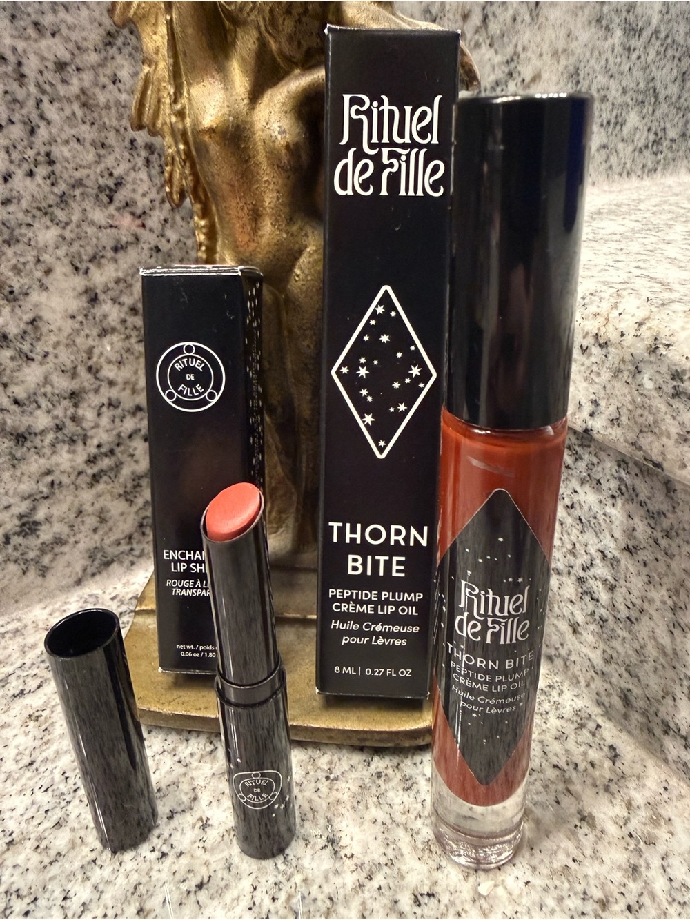 NIB Rituel de Fille lip lot! Lip sheer in Bittersweet & Thorn Bite in Rose Bite